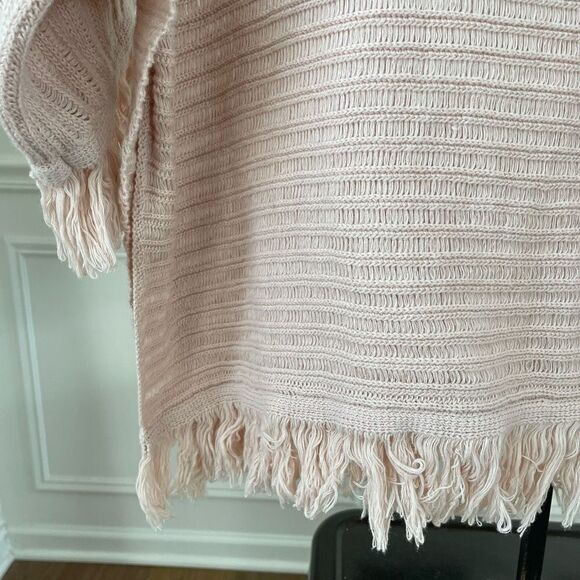 Anthropologie Akemi Kin Blush Pink Fringe Sweater XS - Picture 3 of 9